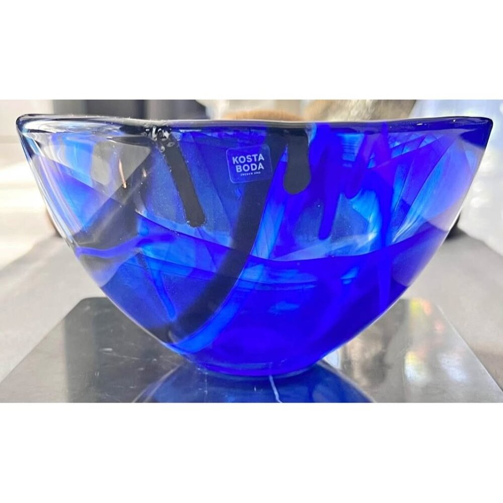 Kosta Boda Contrast Bowl Blue/Blue Small-Design by Anna Ehrner